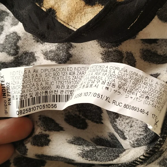 Zara Ruffled Print Leopard Print Top - Picture 11 of 11